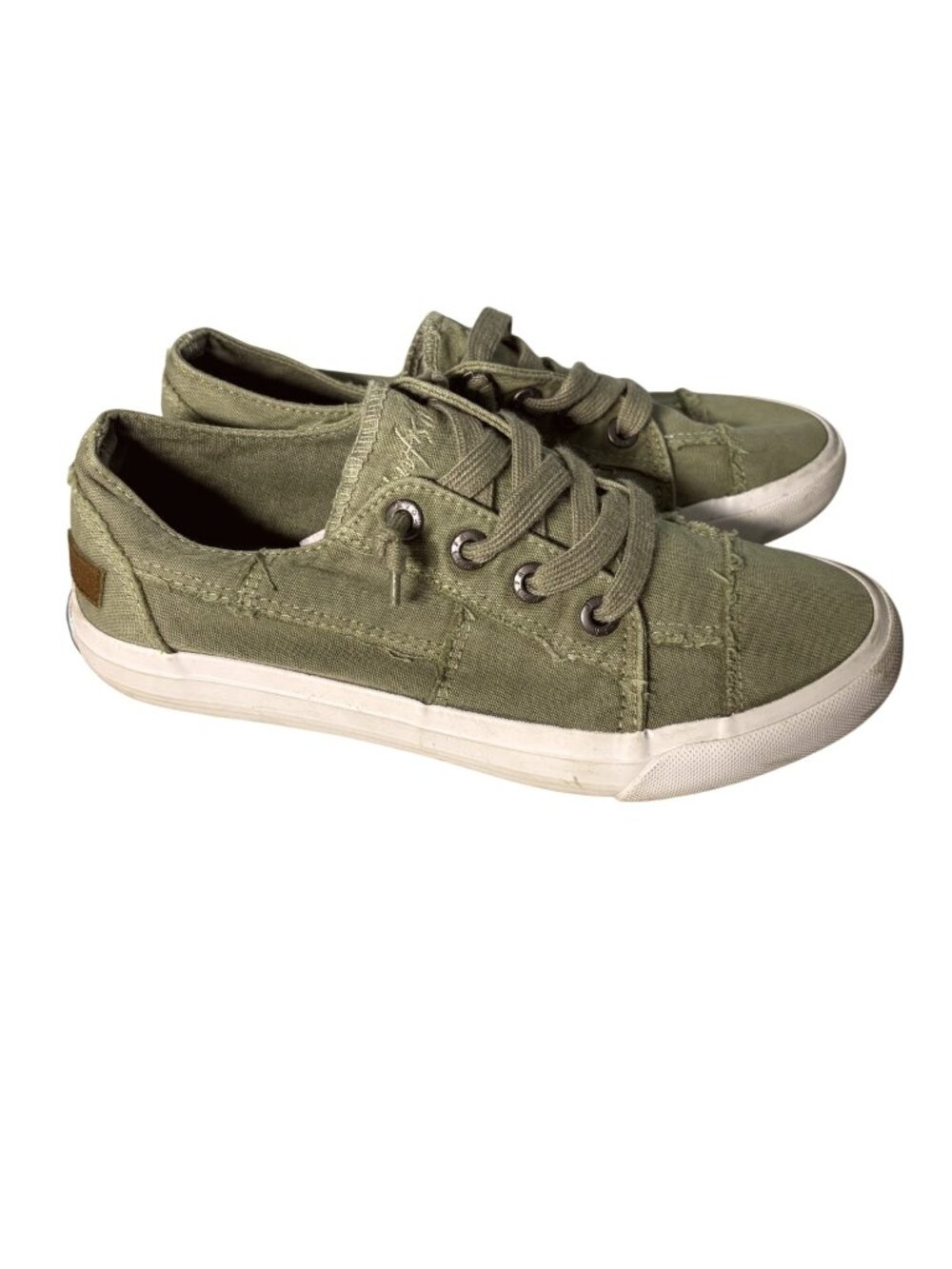 Blowfish Malibu Marley Olive Green Canvas Slip On Sneaker Womens 8 Low Top Comfy